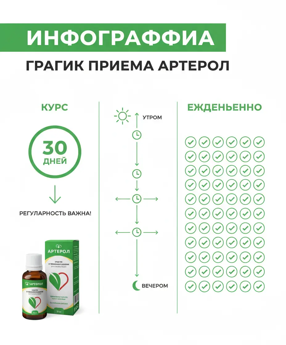 График двукратного приема Артерола